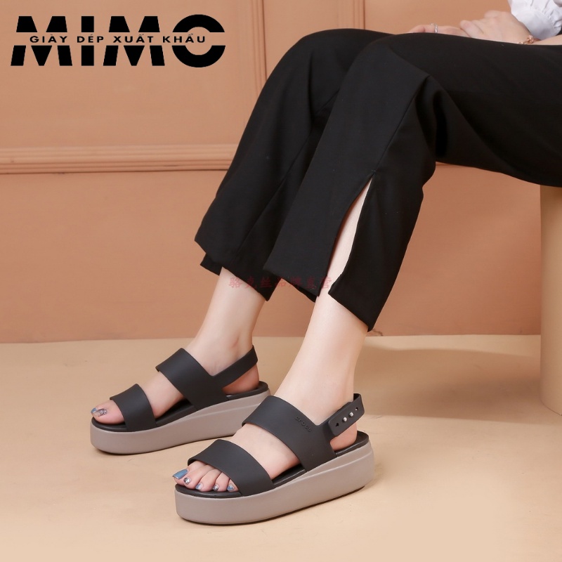 Sandal Cross Brooklyn đế bằng, cao gót 5p màu đen siêu êm nhẹ, bền đẹp cho nữ