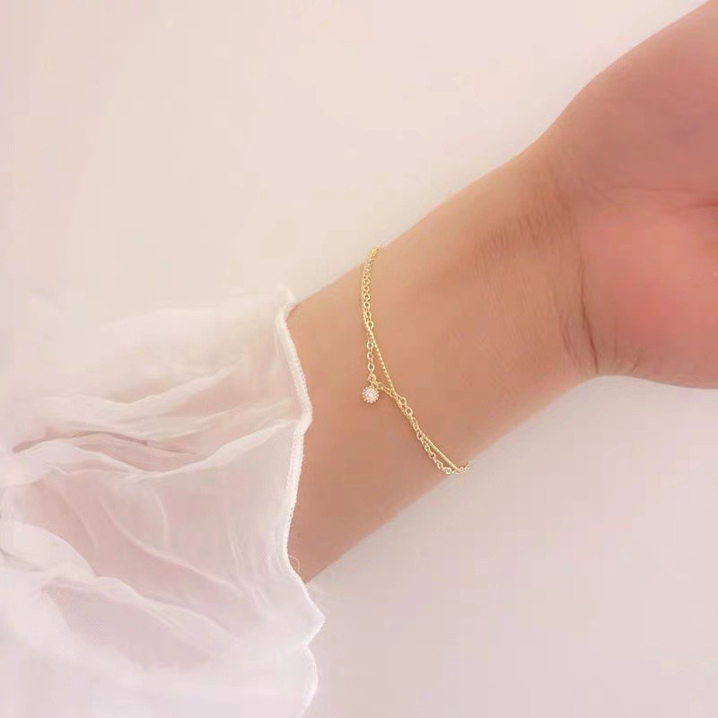 Vòng tay thép titan 2 lớp phong cách Nhật Hàn cá tính