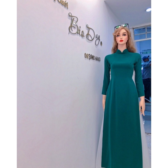 ÁO DÀI TRUYỀN THỐNG XANH RÊU LỄ TÂN SINH VIÊN BIGSIZE