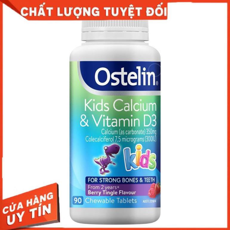 (FREESHIP+QUÀ+CHUẨN AIR) Hôp đựng  Kẹo CANXI OSTELIN KIDS 90 VIÊN BỔ SUNG CALCIUM VITAMIN D CHO BÉ