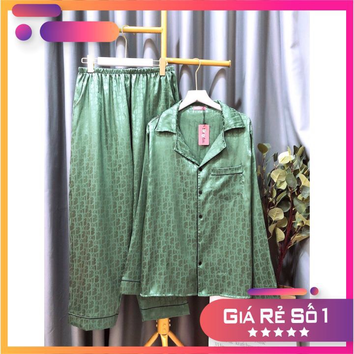 Đồ bộ Lụa Gấm Tay Dài Quần Dài Cao Cấp