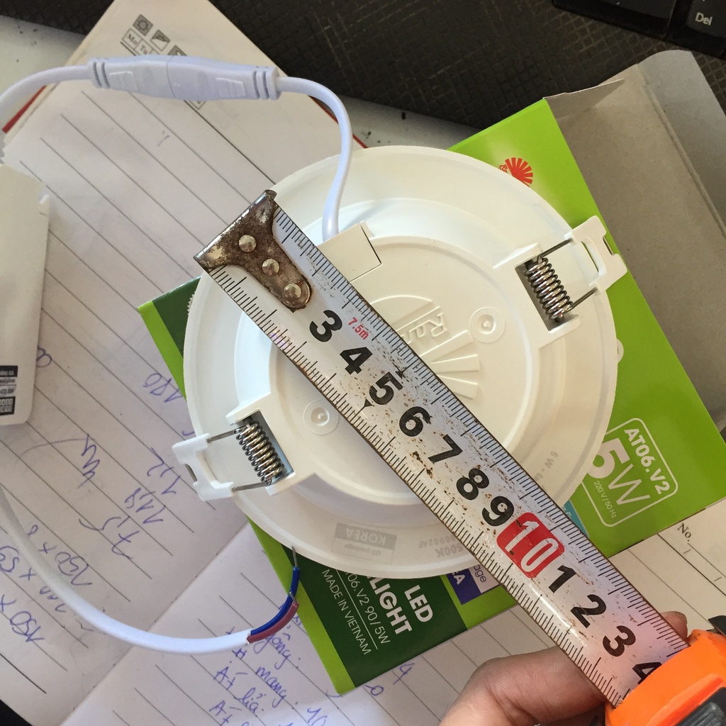 Đèn Downlight, đèn âm trần, đèn mắt trâu 5W AT06.V2 Rạng đông chính hãng, ánh sáng trắng