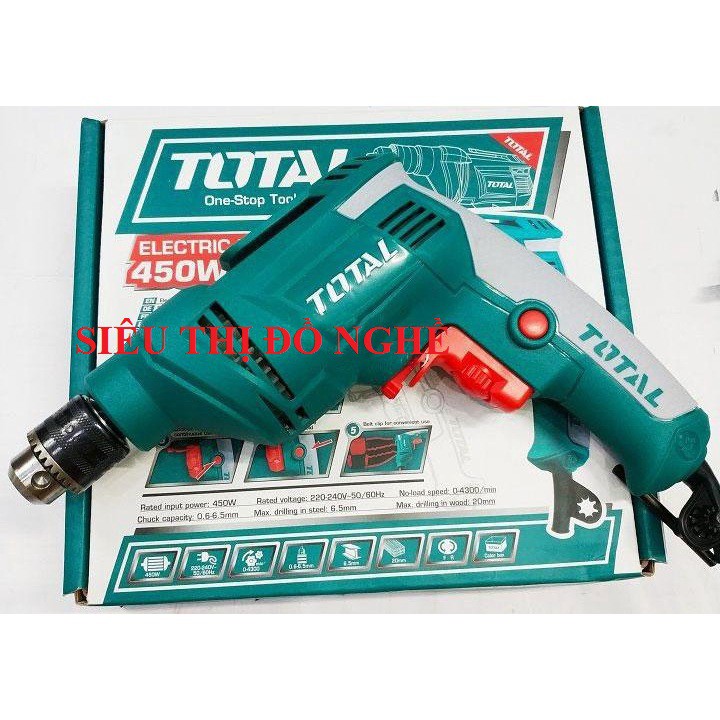 Total - TD4506E Máy khoan điện cầm tay 450W - 6.5mm