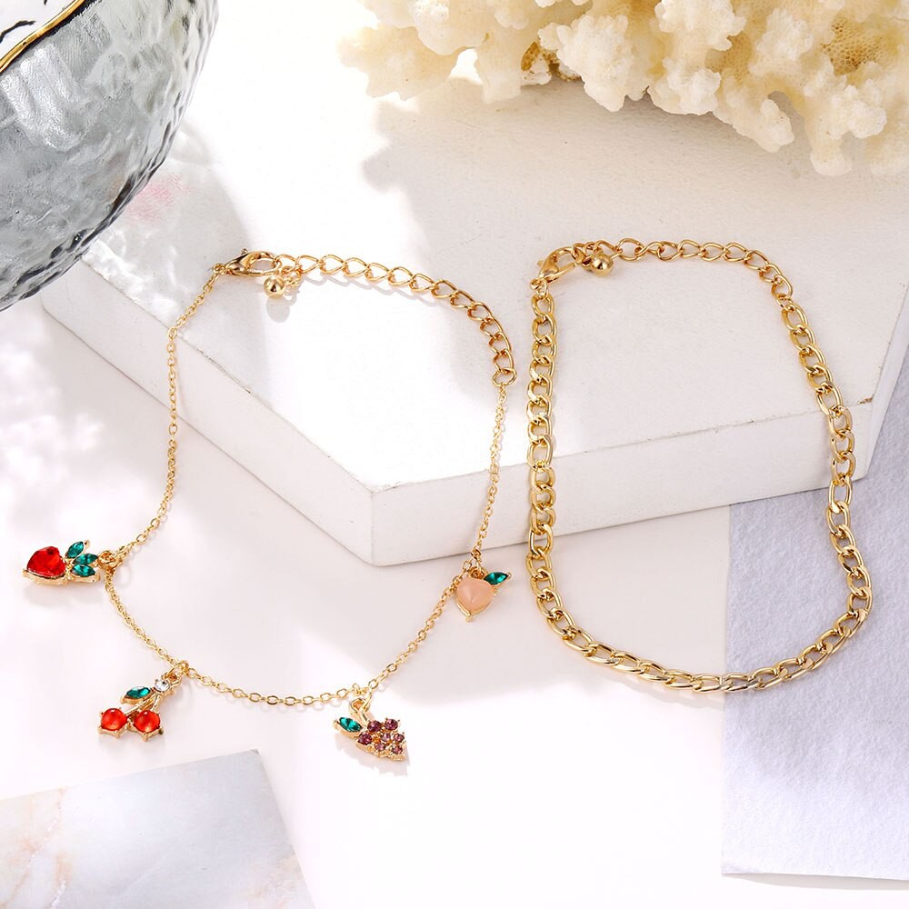 Lắc chân hợp kim đính đá họa tiết trái tim đáng yêu cho nữ (Hàng có sẵn) | BigBuy360 - bigbuy360.vn