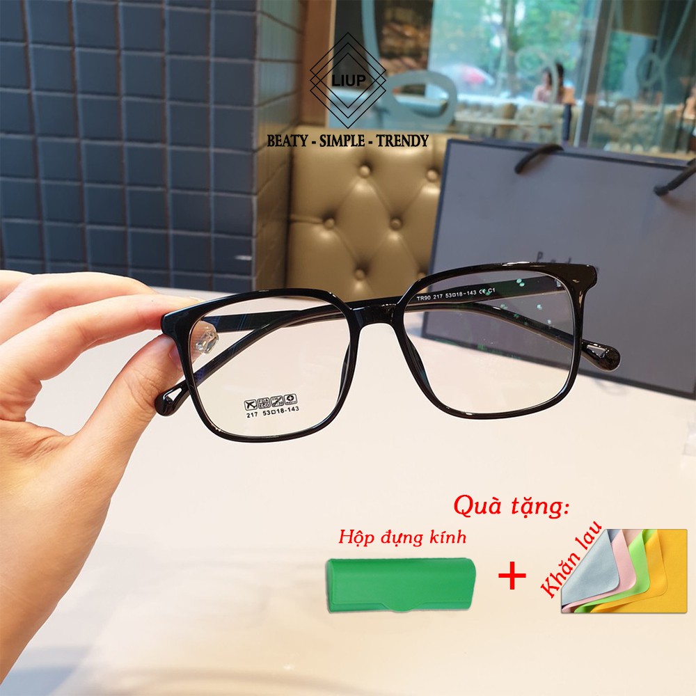 Gọng kính cận vuông nam nữ mắt kính vuông to Liupeyewear nhựa dẻo 217 , nhựa dẻo, đeo chống bụi, thời trang | BigBuy360 - bigbuy360.vn