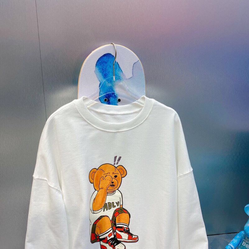 Áo Sweater Hình Gấu Ngồi Che Mắt ADLV Form Rộng Unisex Tay BồNG, Chất Nỉ Cotton Dày Đẹp Hot Trends (ảnh thật 100%)