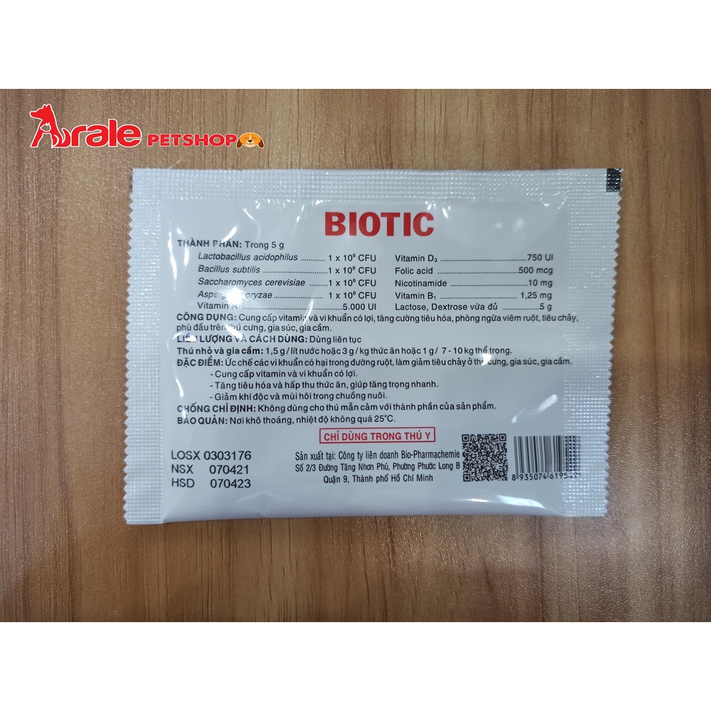 Men Hỗ Trợ Đường Tiêu Hóa Cho Chó Mèo Biotic Bio Gói 5g