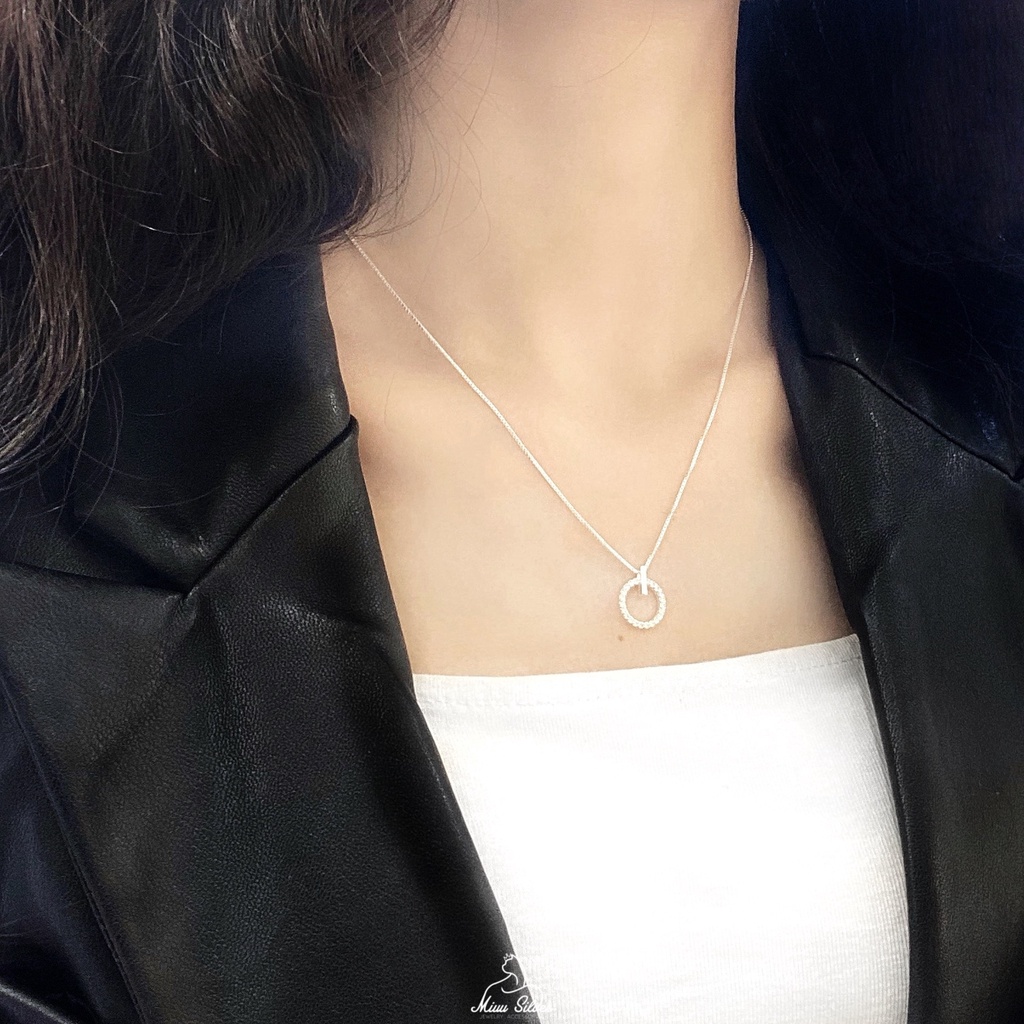 Dây chuyền bạc nữ Miuu Silver mặt tròn xinh xắn Veronica Necklace