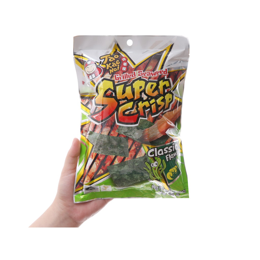 Snack rong biển nướng vị truyền thống Tao Kae Noi Super Crisp gói 24g