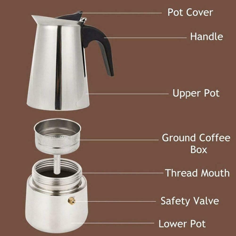 1 Bình Pha Cà Phê 100 / 200 / 300 / 450ml Moka Espresso U1L1