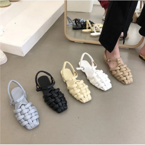 Giày xăng đan đế bằng phong cách Hàn Quốc 2021 thời trang cho bạn gái
