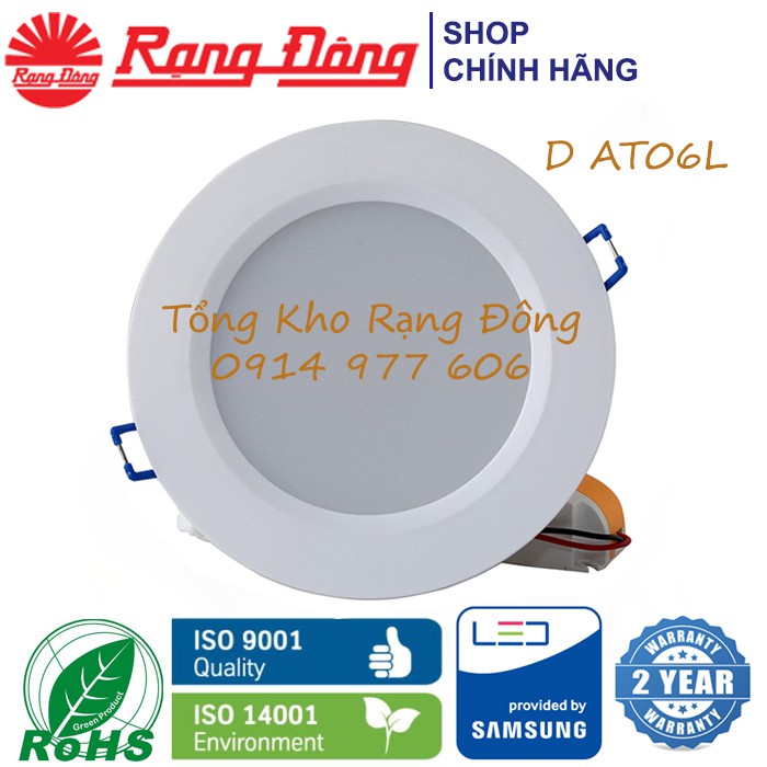 Đèn Âm Trần 7W, Rạng Đông - Bảo Hành 2 Năm - Model: D AT06L