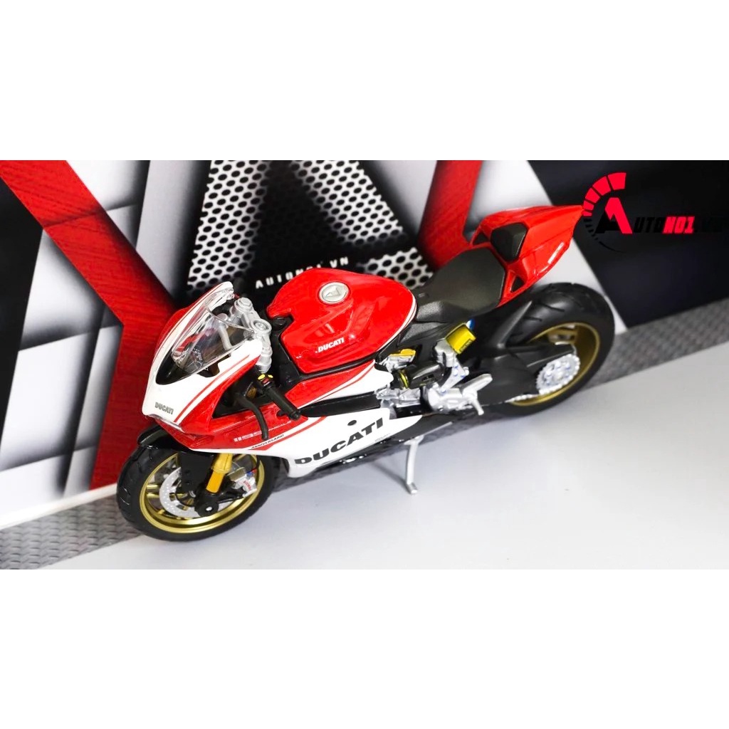 MÔ HÌNH SIÊU XE DUCATI 1299 PANIGALE S CUSTOM 50TH ANNIVERSARY RED WHITE 1:12 AUTONO1 D130