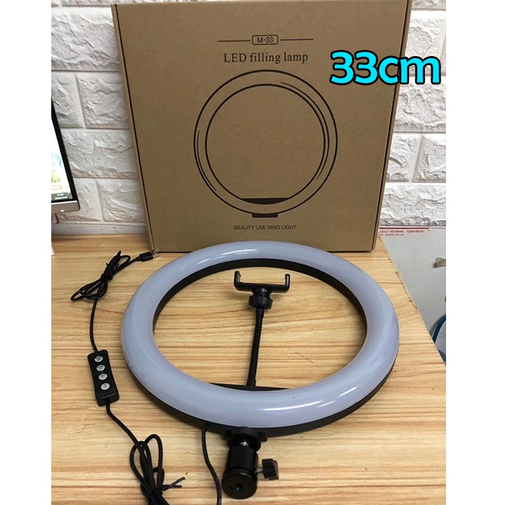 Đèn led ring size 45cm 3 chế độ đèn tích hợp 3 kẹp điện thoại