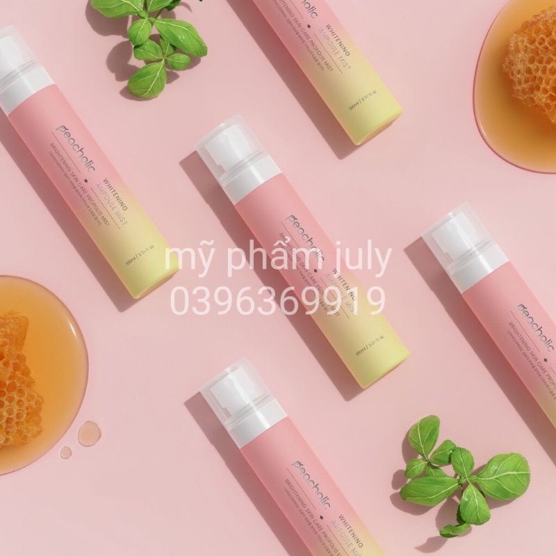 Xịt khoáng căng bóng, trắng da Peacholic Whitening Ampouple Mist