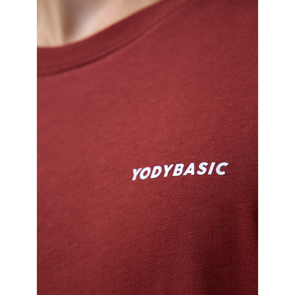 Áo Thun Cộc Tay Nam YODY, Áo Phông TShirt Nam Vải trơn in logo yody basic chất vải cotton mát mẻ, dáng thể thao TSM5203