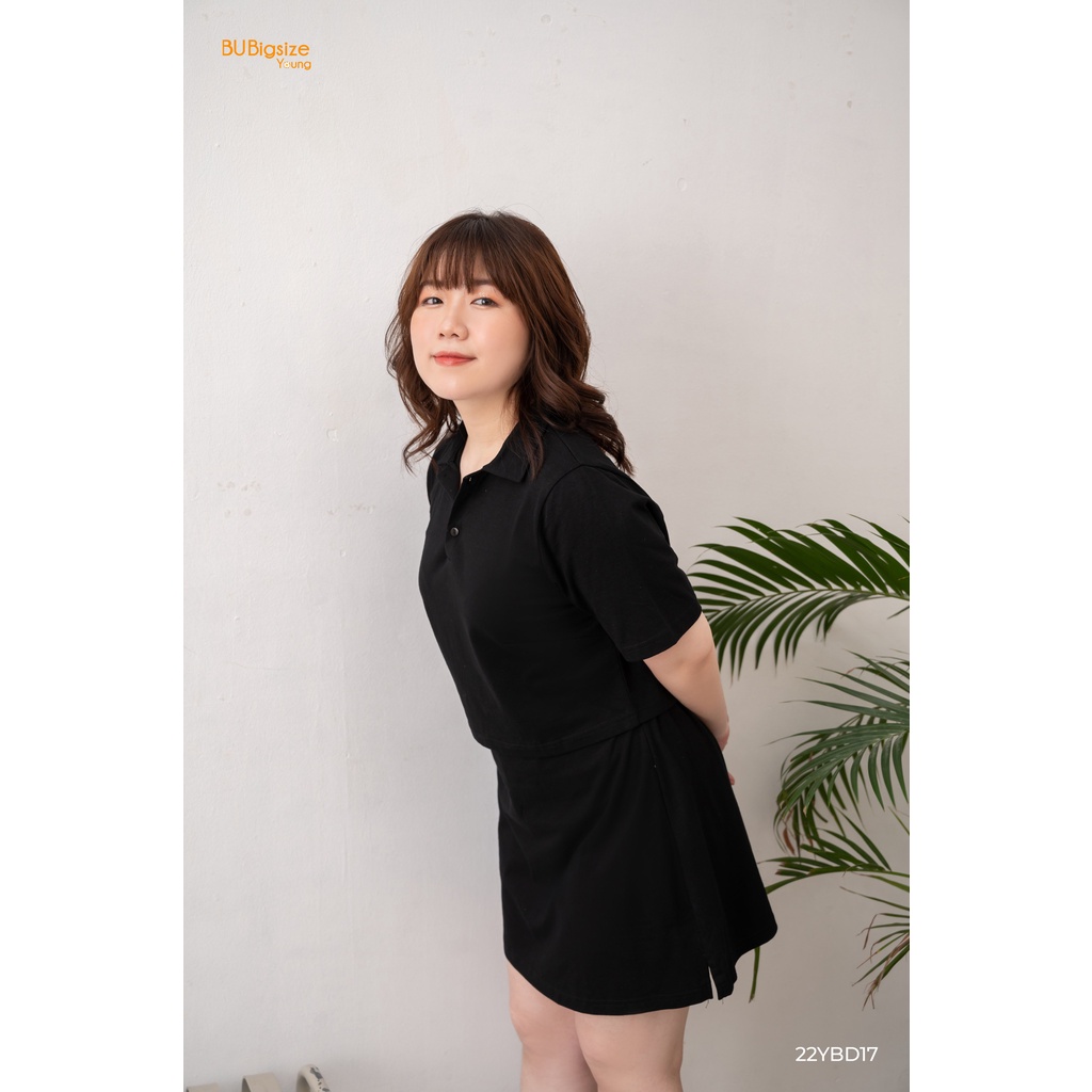 Set bộ áo thun dáng ngắn + Chân váy BIGSIZE (55kg đến 95kg) - 22YBD17 - BU Bigsize Young