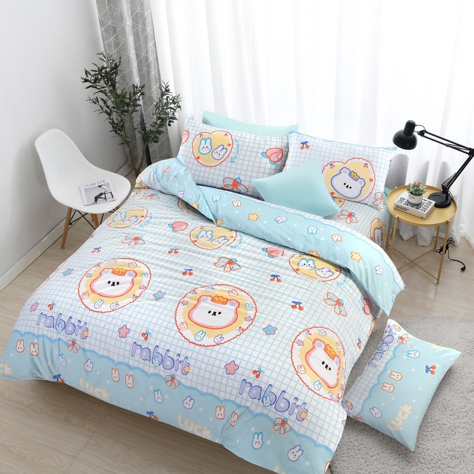 Bộ chăn ga áo gối Cotton AT Super Star 1m6x2m 1m8x2m +30cm