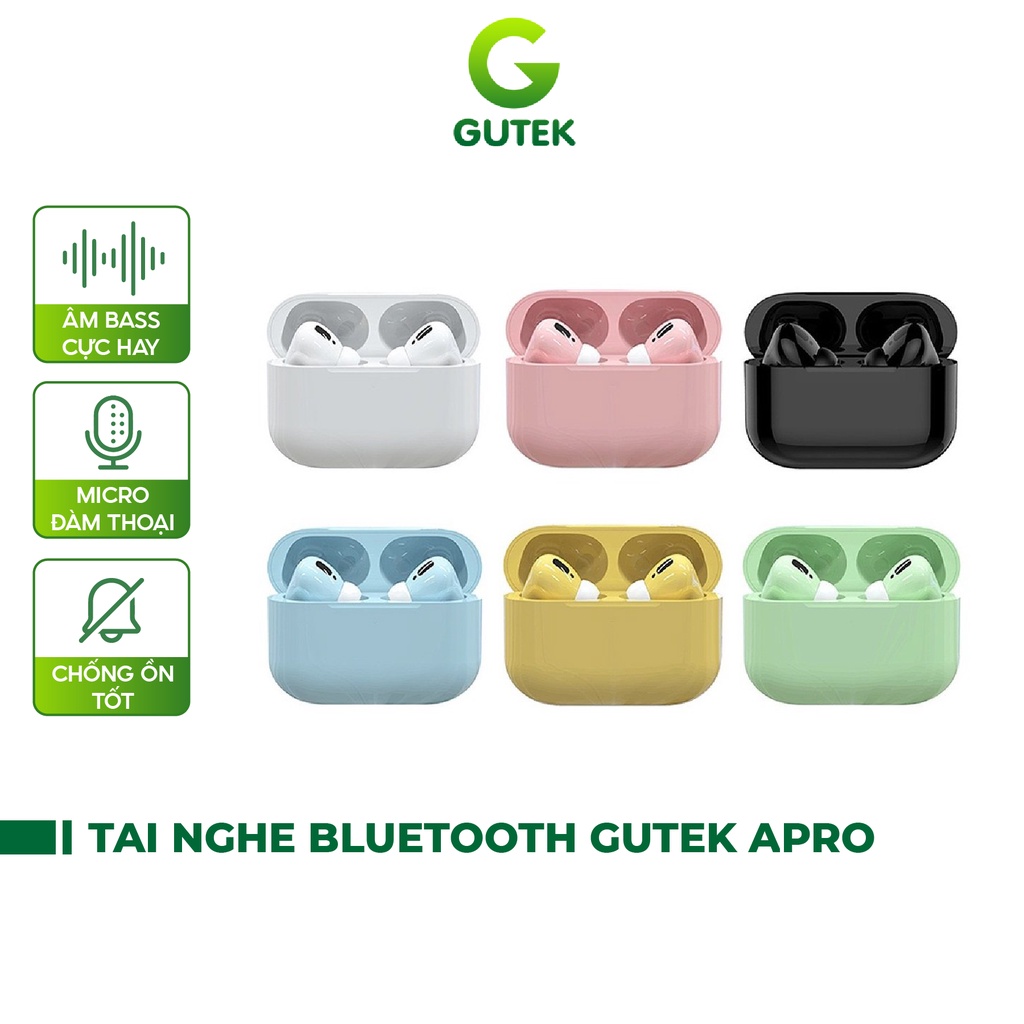 Tai nghe bluetooth không dây Gutek Apro TWS v5.0 nút cảm ứng nghe nhạc âm thanh sống động