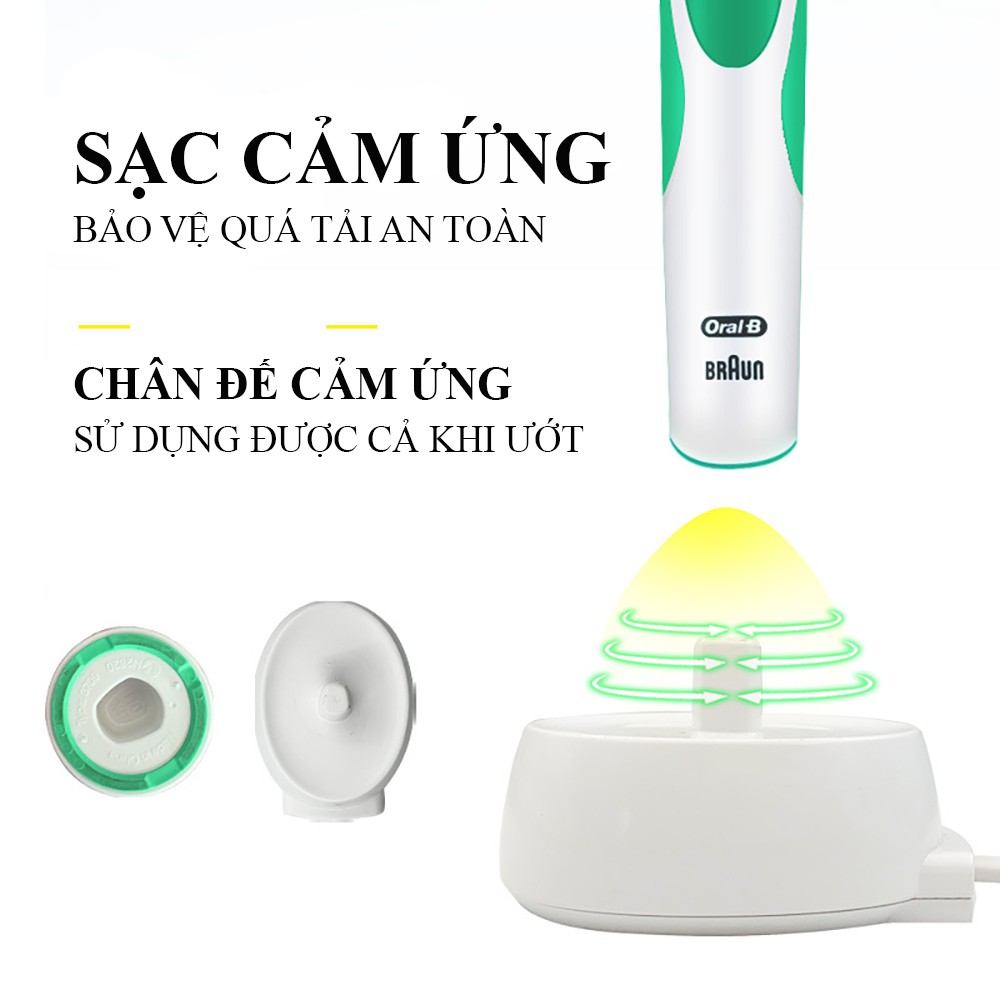 Bàn chải đánh răng, bàn chải đánh răng điện tự động Oral B Vitality cao cấp chống nước toàn phần an toàn hiệu quả