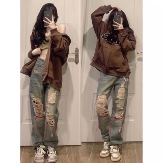 Quần jeans nữ lưng cao thêu hoa