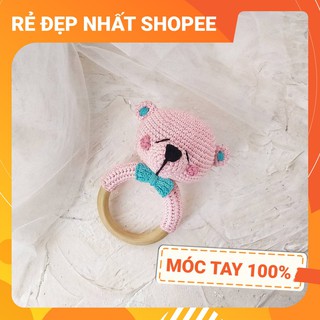[FREESHIP + HANDMADE] Lục lạc cầm tay GẤU XINH 5, móc tay 100% len chất lượng cao, an toàn tuyệt đối cho bé tập cầm nắm