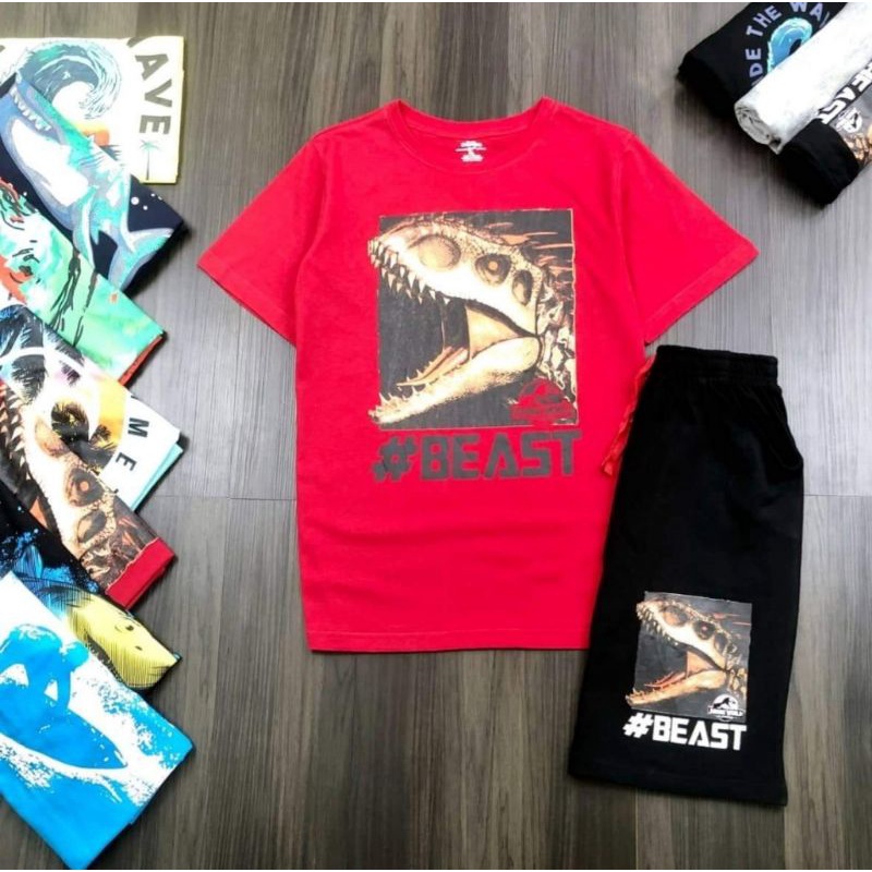 Bộ cộc tay bé trai size đại cotton xuất dư chất mỏng mát