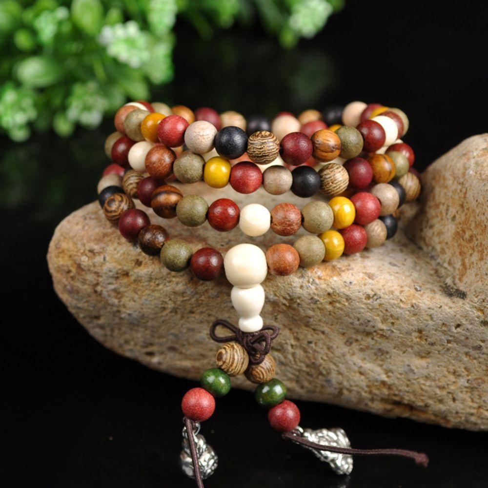 JARRED Vòng Tay Hạt Gỗ Đỏ 108 * 8mm