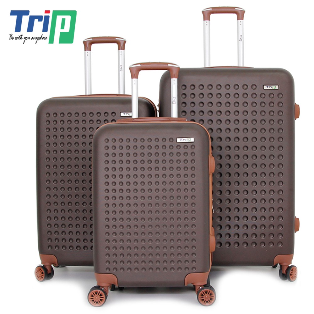 Bộ 3 Vali Nhựa TRIP P803A - Size 50+60+70cm - Màu Nâu
