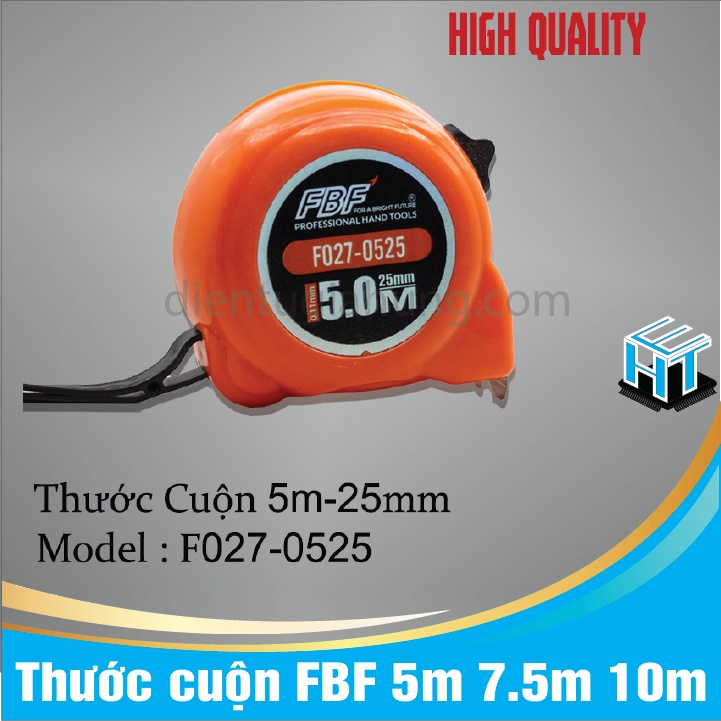 Thước cuộn FBF 5m 7.5m 10m thước dây dân dụng và công nghiệp, thước cuốn loại tốt (màu ngẫu nhiên)