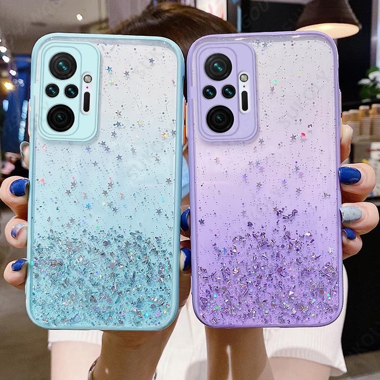 Ốp Điện Thoại Kim Tuyến Màu Gradient Cho Xiaomi Poco M4 X4 C3 F3 M3 Redmi 10 10C 10A Note 11 11S 10 10S