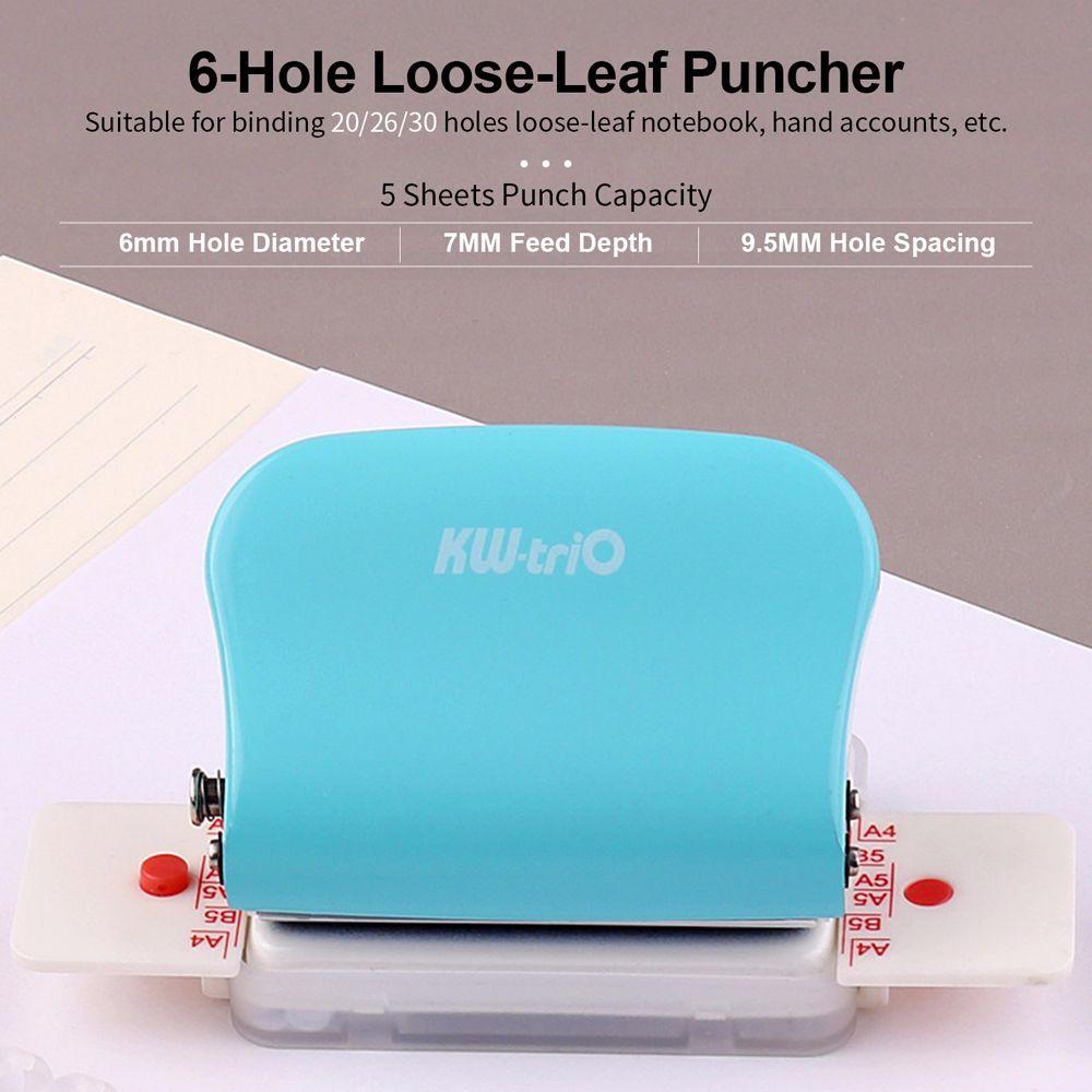 PEWANY Dụng Cụ Đục Lỗ Giấy 6 Lỗ 6mm Chuyên Dụng Cho Sổ Tay Trường Học