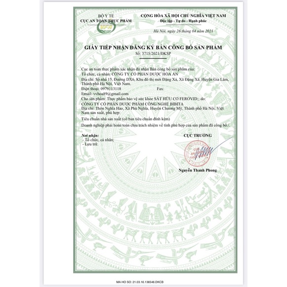 Viên sắt hữu cơ Ferrovit