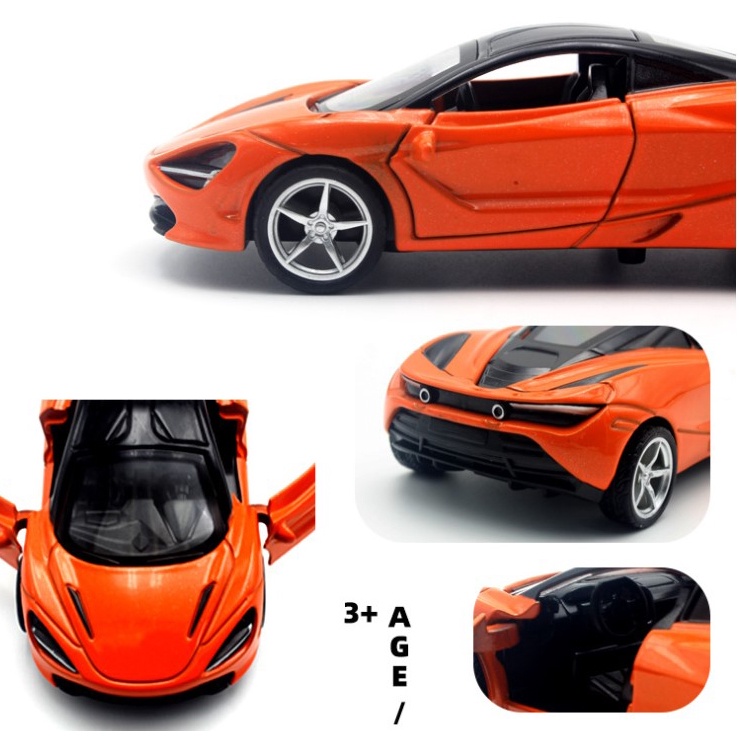 Mô hình xe kim loại cho bé Mclaren 720S tỷ lệ 1:36