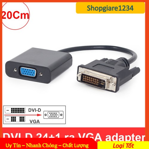 Cáp Chuyển DVI-D 24+1 Sang VGA. Dùng Cho Màn Hình LCD, Máy Chiếu Có VGA