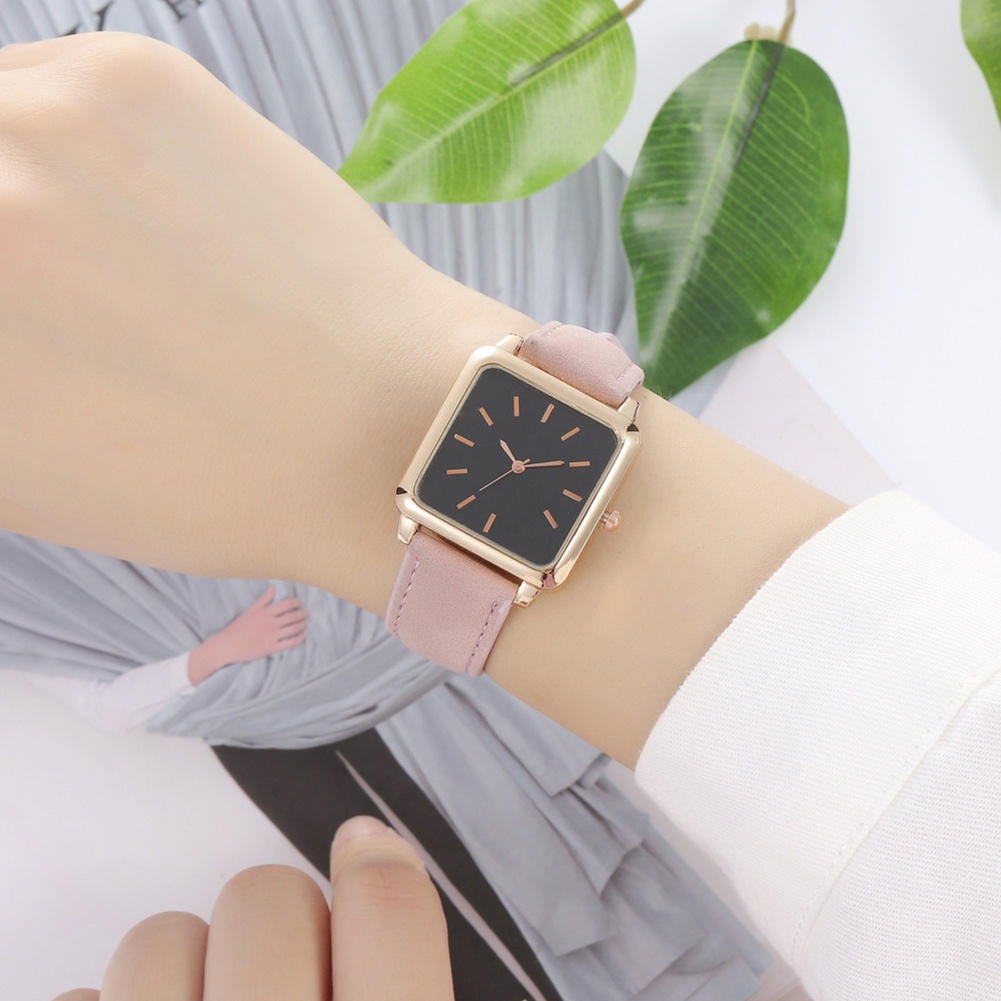 Đồng Hồ MặT Vuông Dây Đeo Giả Da ThờI Trang