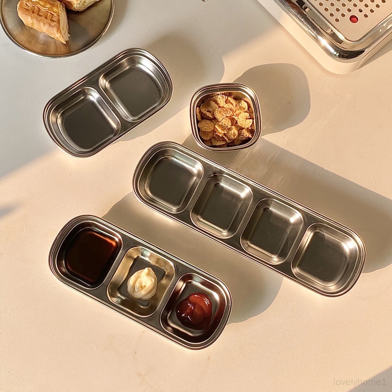 Chén Đựng Nước Chấm 1/2/3/4 Ngăn Bằng Thép Không Gỉ