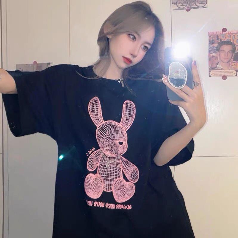 Áo Thun 3158 Thỏ Hồng Always set_storee 🌸 Phông cộc tay lỡ form rộng in hình cute đẹp cá tính Ulzzang 🌸