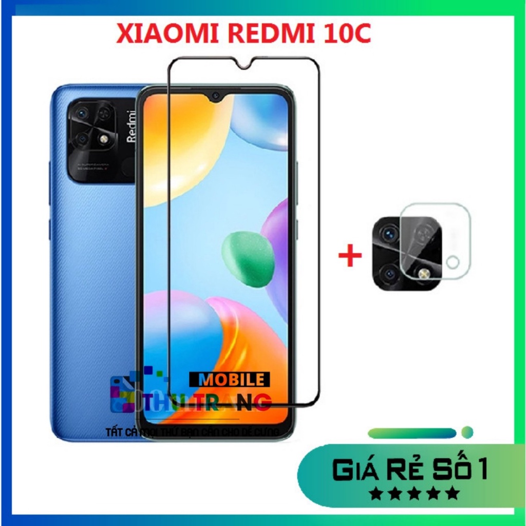 Combo Xiaomi Redmi 10 Redmi 10C 12C 13C Poco C40 C65 kính cường lực full màn hình + dán bảo vệ camera chống sước