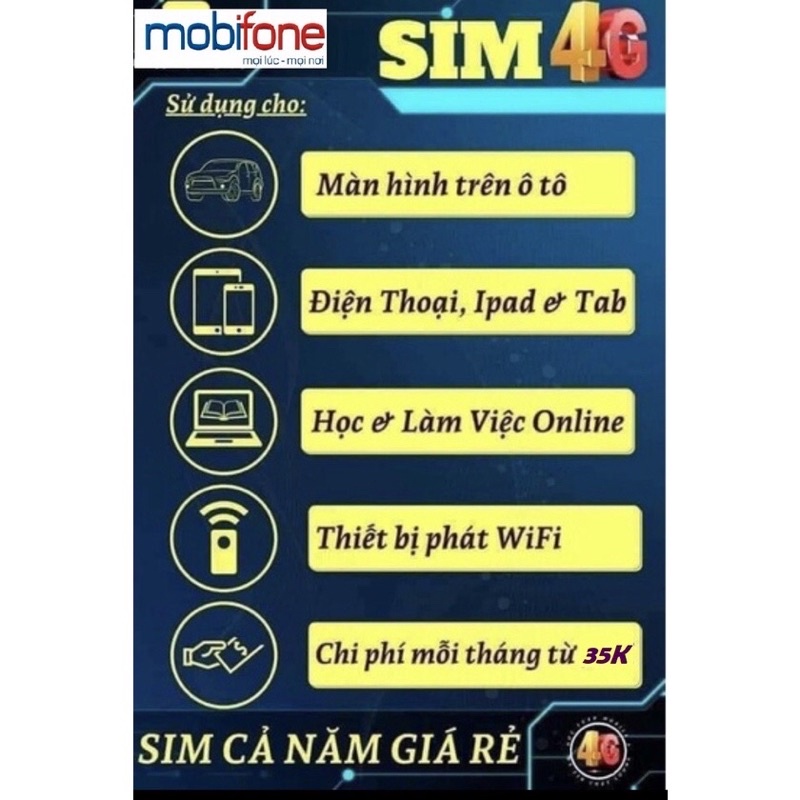 Sim 4G - Sim 4G Mobiphone 150gb-Sim miễn phí 12 tháng- 6Fd50HN tặng thêm 6tháng/chỉ dùng khu vực Hà Nội