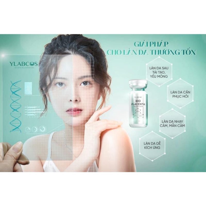 Huyết Thanh Siêu Phục Hồi Ylabcos - Bio Placenta,Giúp Dưỡng ẩm da,ngăn ngừa lão