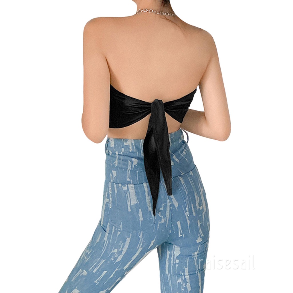 Áo Ống Màu Trơn Đan Dây Lưng Gợi Cảm Cho Nữ | BigBuy360 - bigbuy360.vn