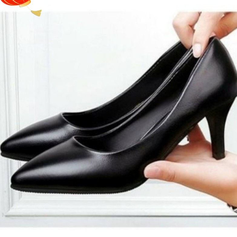 Giày Cao Gót Thời Trang Nữ Cao 5CM Đen- MÃ C1