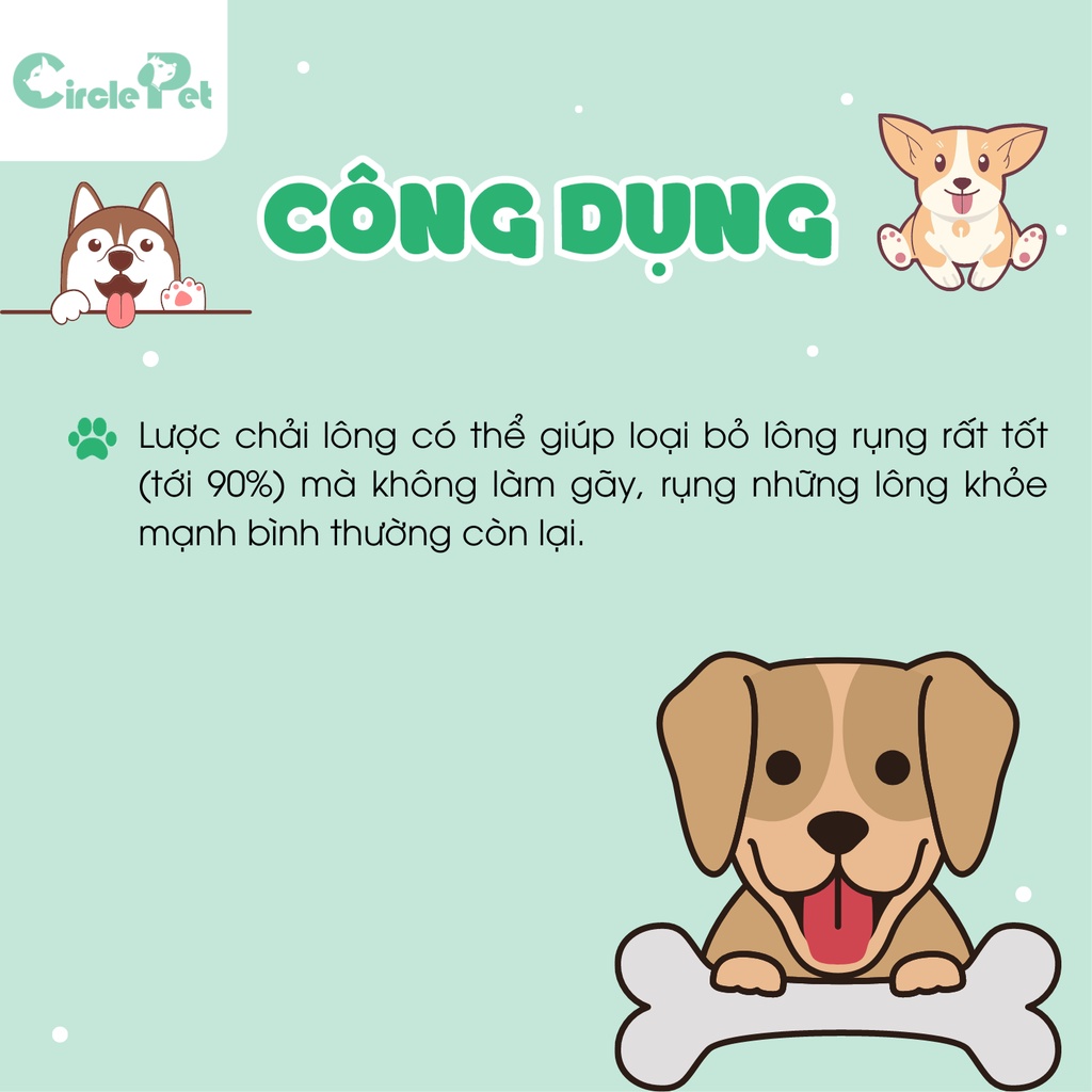 Lược Thẳng Chải Lông Cho Chó Mèo Dành Cho Groomer - Circle Pet