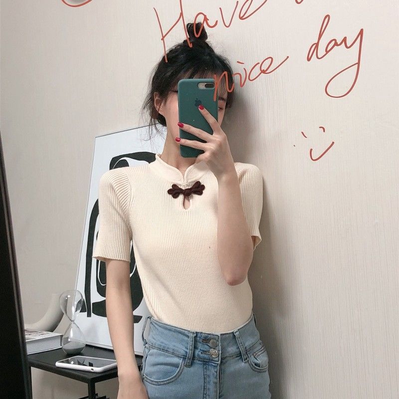 Áo nữ tay ngắn form ôm thanh lịch thời trang