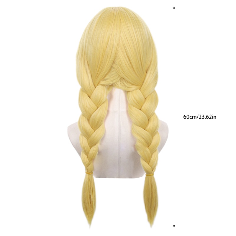 Tóc Giả YGT 60cm Hai Sợi Tổng Hợp Màu Vàng Hóa Trang Nhân Vật Ya Boy Kongming Tsukimi Eiko