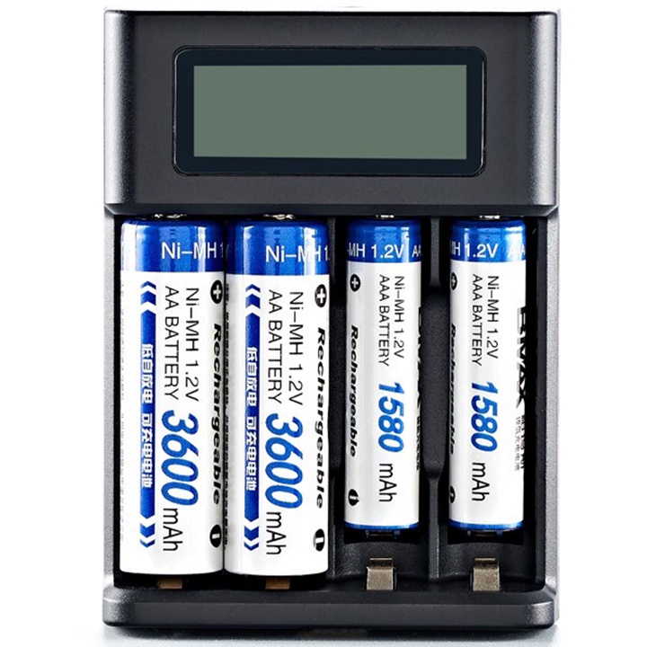 Sạc pin AA, AAA màn LCD, cổng USB, tự ngắt khi đầy bảo vệ pin sạc