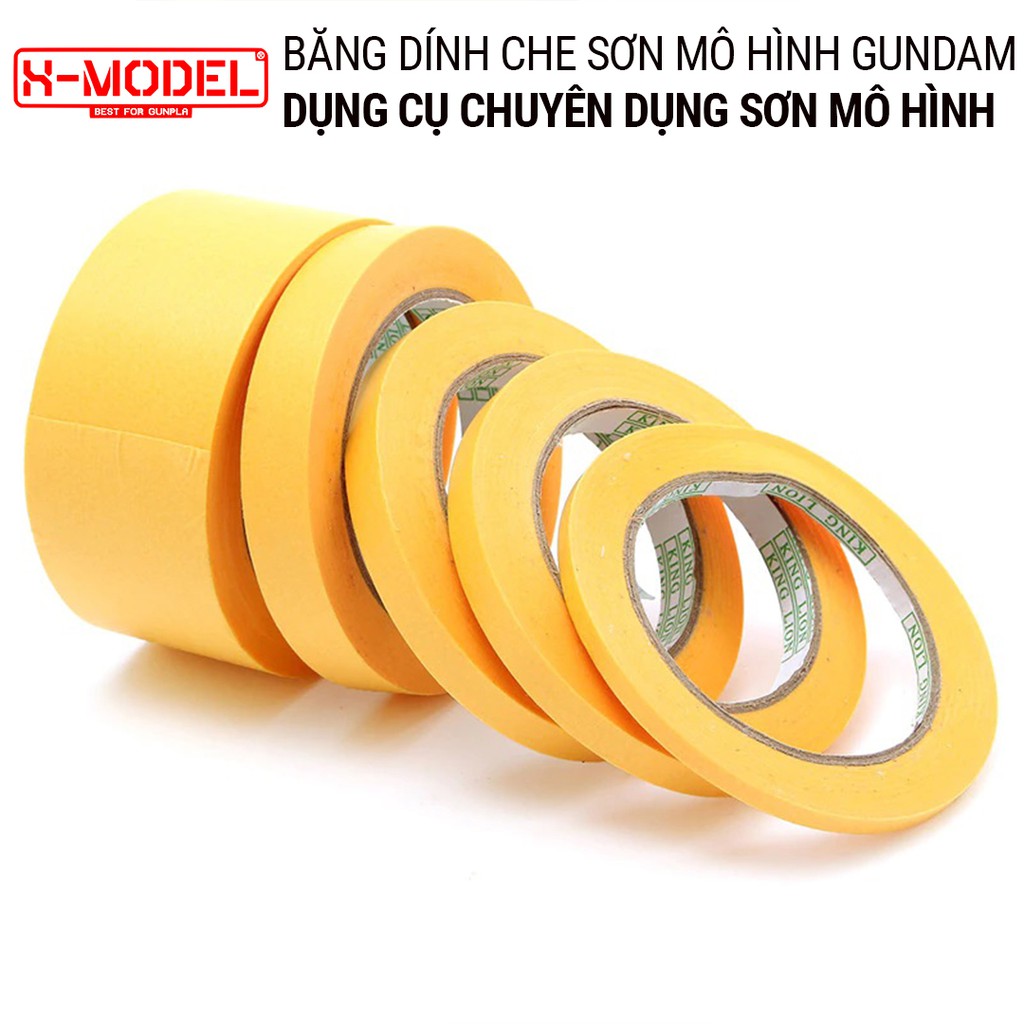 Băng dính, Băng keo che sơn (Masking tape) mô hình Gundam, nhiều kích cỡ để người dùng lựa chọn, dụng cụ phụ kiện XMODEL