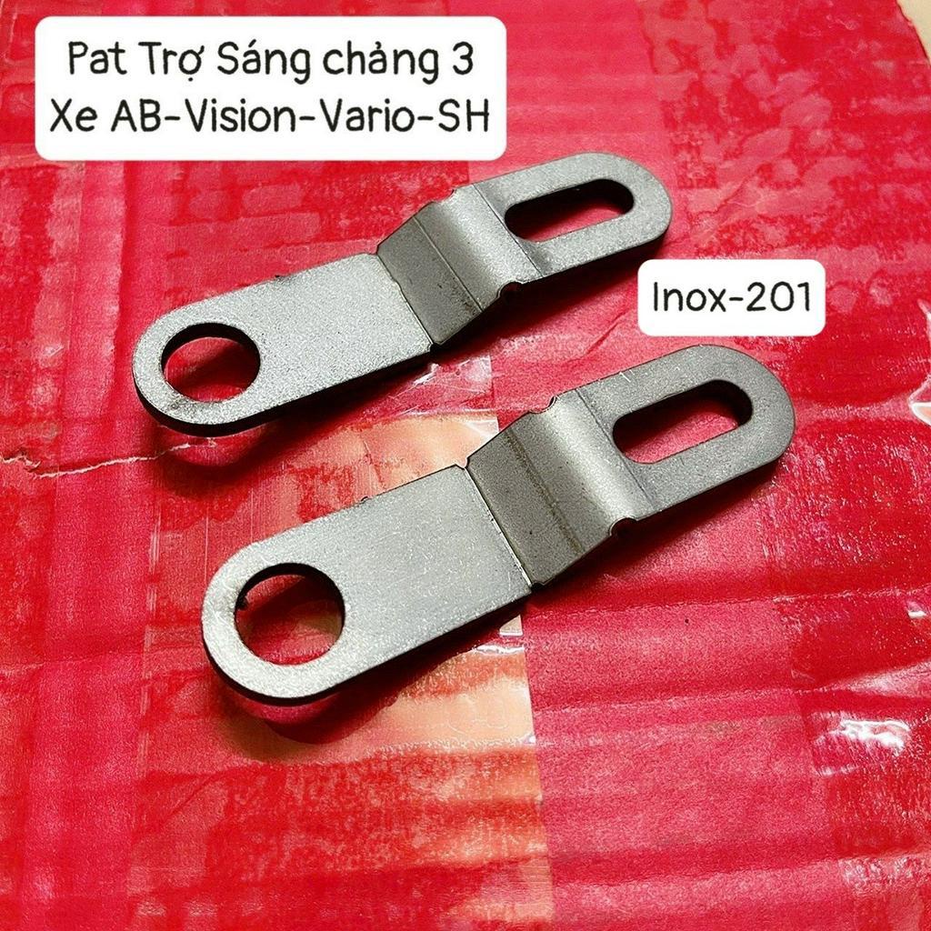 Pát Gắn Trợ Sáng Chảng 3 xe AB chất liệu Inox 304
