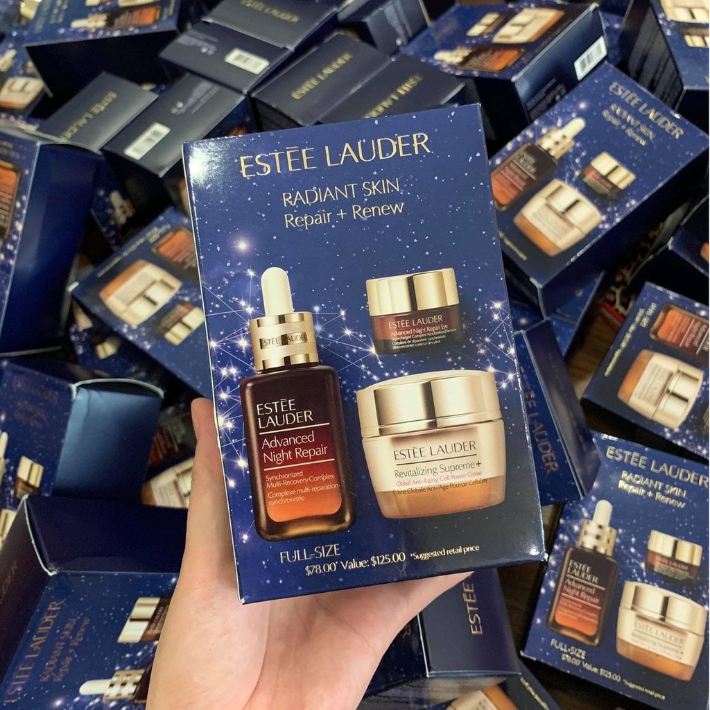 [CHÍNH HÃNG] Set Estee Lauder Repair + Renew 3 món (1 Serum 30ml + 1 kem dưỡng 15ml + 1 kem mắt 5ml)